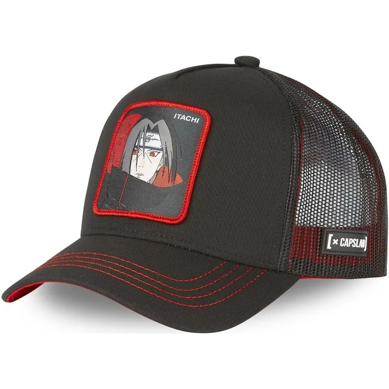 Capslab Itachi Uchiha ITA1 Naruto Black Trucker Hat Caphunters.co.uk