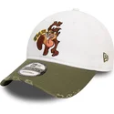 new-era-curved-brim-tasmanian-devil-9twenty-washed-looney-tunes-white-and-green-adjustable-cap