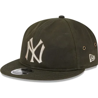 New Era Flat Brim 9FIFTY Waxed Canvas New York Yankees MLB Green Adjustable Cap