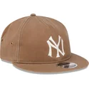 new-era-flat-brim-9fifty-waxed-canvas-new-york-yankees-mlb-brown-adjustable-cap