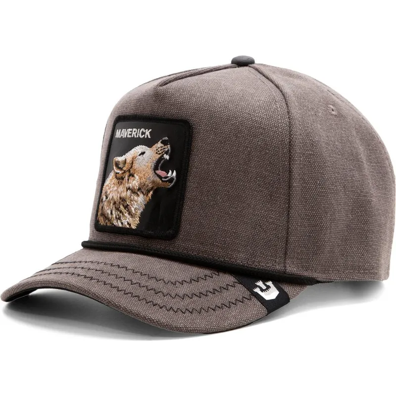 goorin-bros-curved-brim-wolf-maverick-howling-duck-canvas-the-farm-grey-snapback-cap