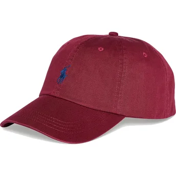 Polo Ralph Lauren Curved Brim Cotton Chino Classic Sport Maroon Adjustable Cap