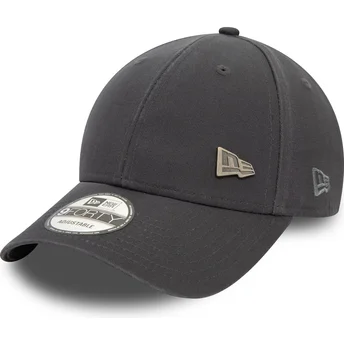 New Era Curved Brim 9FORTY Pin Grey Adjustable Cap