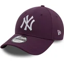 new-era-curved-brim-9forty-league-essential-new-york-yankees-mlb-purple-adjustable-cap