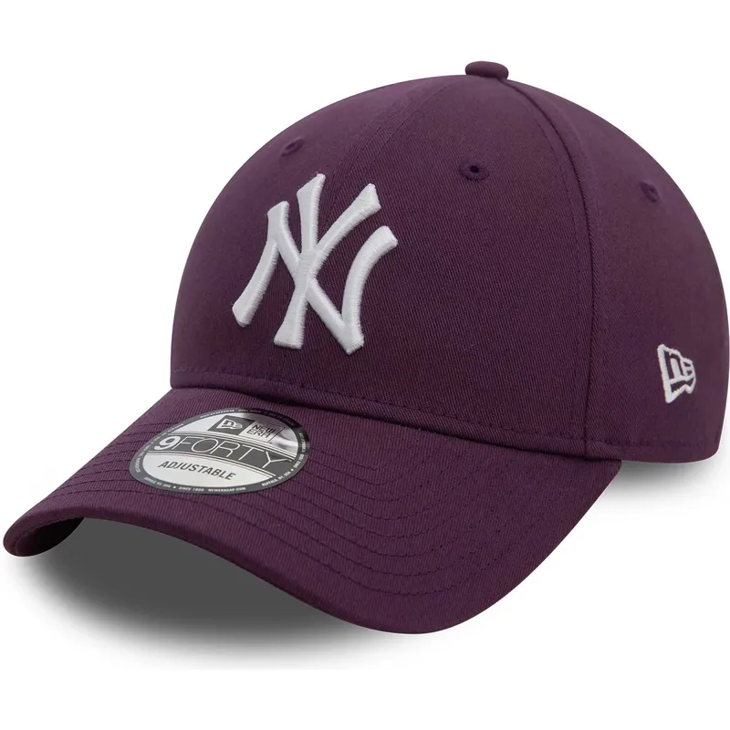 new-era-curved-brim-9forty-league-essential-new-york-yankees-mlb-purple-adjustable-cap
