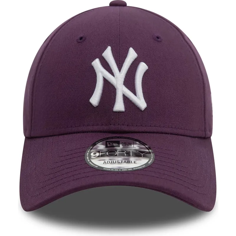 new-era-curved-brim-9forty-league-essential-new-york-yankees-mlb-purple-adjustable-cap