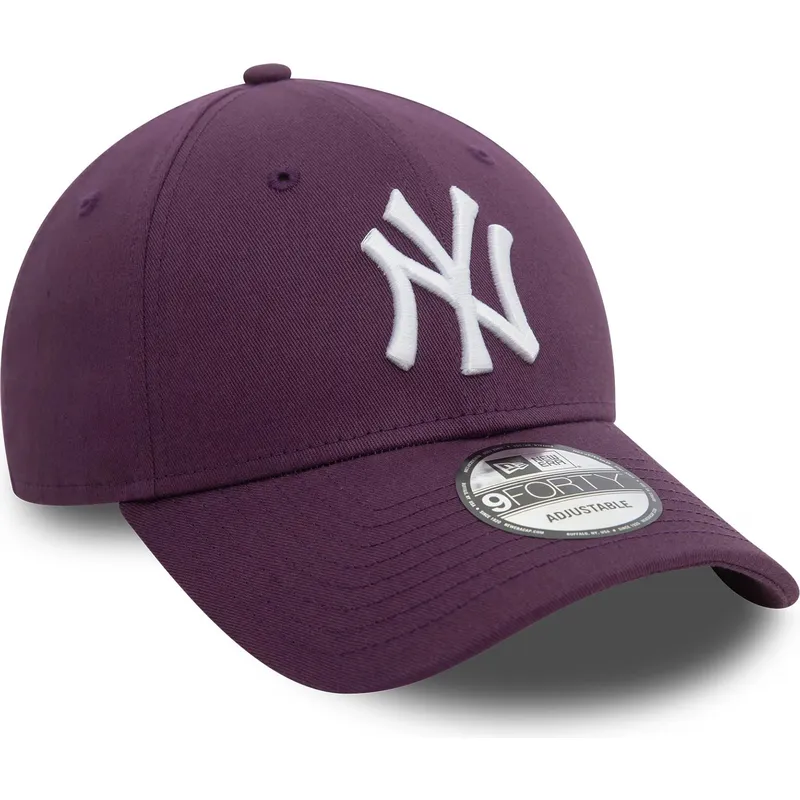 new-era-curved-brim-9forty-league-essential-new-york-yankees-mlb-purple-adjustable-cap