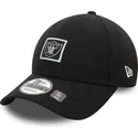 new-era-curved-brim-9forty-metallic-patch-las-vegas-raiders-nfl-black-adjustable-cap