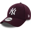 new-era-curved-brim-9forty-melton-wool-new-york-yankees-mlb-purple-snapback-cap