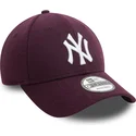 new-era-curved-brim-9forty-melton-wool-new-york-yankees-mlb-purple-snapback-cap