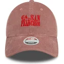 new-era-curved-brim-women-california-9twenty-cord-cities-and-beaches-san-francisco-pink-adjustable-cap