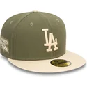 new-era-flat-brim-59fifty-side-patch-los-angeles-dodgers-mlb-green-and-beige-fitted-cap