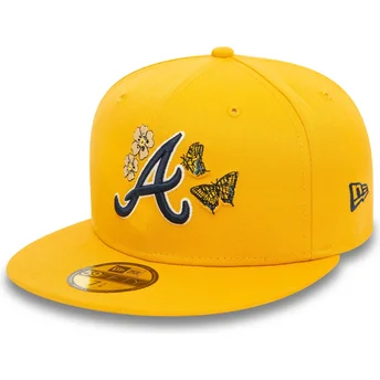 New Era Flat Brim 59FIFTY Icon Atlanta Braves MLB Yellow...