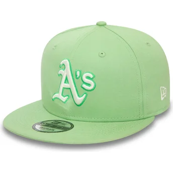 New Era Flat Brim 9FIFTY World Series Patch Oakland Athletics MLB Light Green Snapback Cap