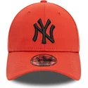 new-era-curved-brim-black-logo-39thirty-league-essential-new-york-yankees-mlb-orange-fitted-cap