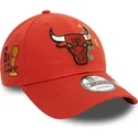 new-era-curved-brim-9forty-flower-icon-chicago-bulls-nba-orange-adjustable-cap