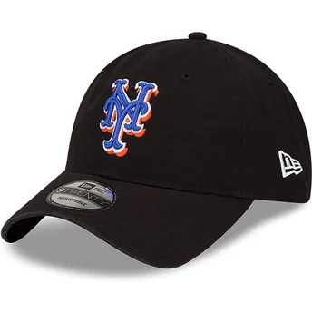 New Era Curved Brim 9TWENTY Core Classic New York Mets MLB Black Adjustable Cap