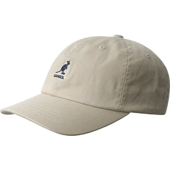 Kangol Curved Brim Washed Baseball Khaki Beige Adjustable Cap