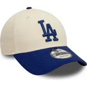 new-era-curved-brim-9forty-colour-block-los-angeles-dodgers-mlb-beige-and-blue-adjustable-cap