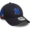 new-era-curved-brim-blue-logo-9forty-side-patch-new-york-yankees-mlb-navy-blue-adjustable-cap