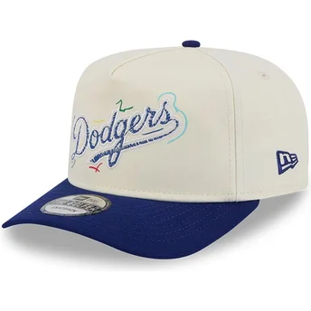 New Era Curved Brim Golfer Team Scribble Los Angeles Dodgers MLB White and Blue Snapback Cap