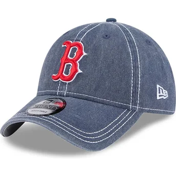 New Era Curved Brim 9TWENTY Washed Contrast Boston Red Sox MLB Blue Adjustable Cap