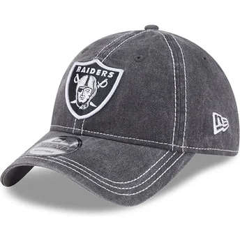 New Era Curved Brim 9TWENTY Washed Contrast Las Vegas Raiders NFL Grey Adjustable Cap