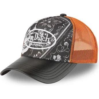 Von Dutch SUBL01 Black and Orange Trucker Hat