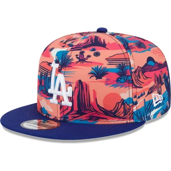 New Era Flat Brim 9FIFTY Printed Spring Training Fan Pack 2025 Los Angeles Dodgers MLB Multicolor Snapback Cap