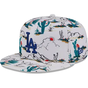 New Era Flat Brim 9FIFTY Print Spring Training Fan Pack 2025 Los Angeles Dodgers MLB White Snapback Cap