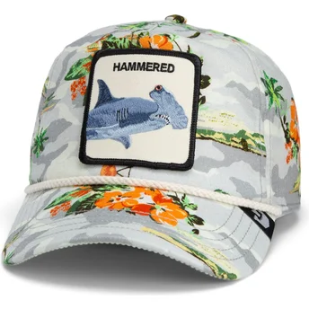 Goorin Bros. Curved Brim Hammerhead Shark Hammered Nailed It Salty Rim The Farm White Snapback Cap