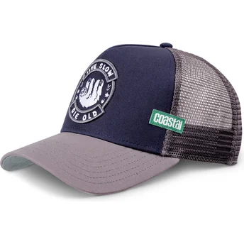 Coastal Live Slow Die Old HFT Navy Blue and Grey Trucker Hat