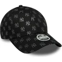 new-era-curved-brim-women-9forty-monogram-new-york-yankees-mlb-black-adjustable-cap
