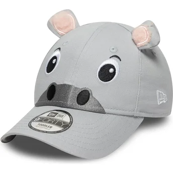 New Era Curved Brim Youth 9FORTY Animal Grey Adjustable Cap