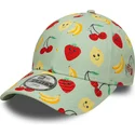 new-era-curved-brim-youth-9forty-all-over-print-fruit-green-adjustable-cap