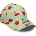 new-era-curved-brim-youth-9forty-all-over-print-fruit-green-adjustable-cap