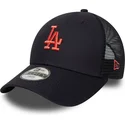 new-era-youth-red-logo-9forty-homefield-los-angeles-dodgers-mlb-navy-blue-adjustable-trucker-hat