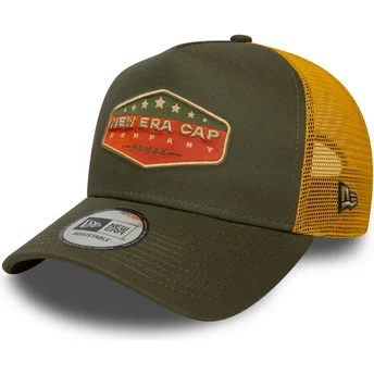 New Era A Frame Cotton Patch Green and Yellow Trucker Hat