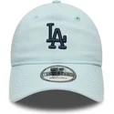 new-era-curved-brim-navy-blue-logo-9twenty-linen-los-angeles-dodgers-mlb-blue-adjustable-cap