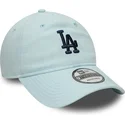 new-era-curved-brim-navy-blue-logo-9twenty-linen-los-angeles-dodgers-mlb-blue-adjustable-cap