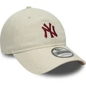 new-era-curved-brim-9twenty-linen-new-york-yankees-mlb-beige-adjustable-cap