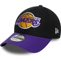new-era-curved-brim-9forty-side-patch-los-angeles-lakers-nba-black-and-purple-adjustable-cap