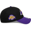 new-era-curved-brim-9forty-side-patch-los-angeles-lakers-nba-black-and-purple-adjustable-cap