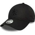 new-era-curved-brim-women-black-logo-9twenty-bow-back-new-york-yankees-mlb-black-adjustable-cap