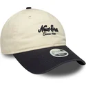 new-era-curved-brim-women-9twenty-beige-and-navy-blue-adjustable-cap
