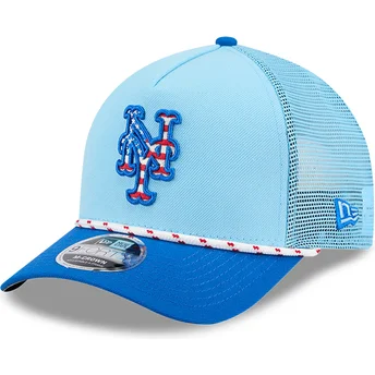 New Era 9FORTY M-Crown A Frame 4th July New York Mets MLB Blue Trucker Hat