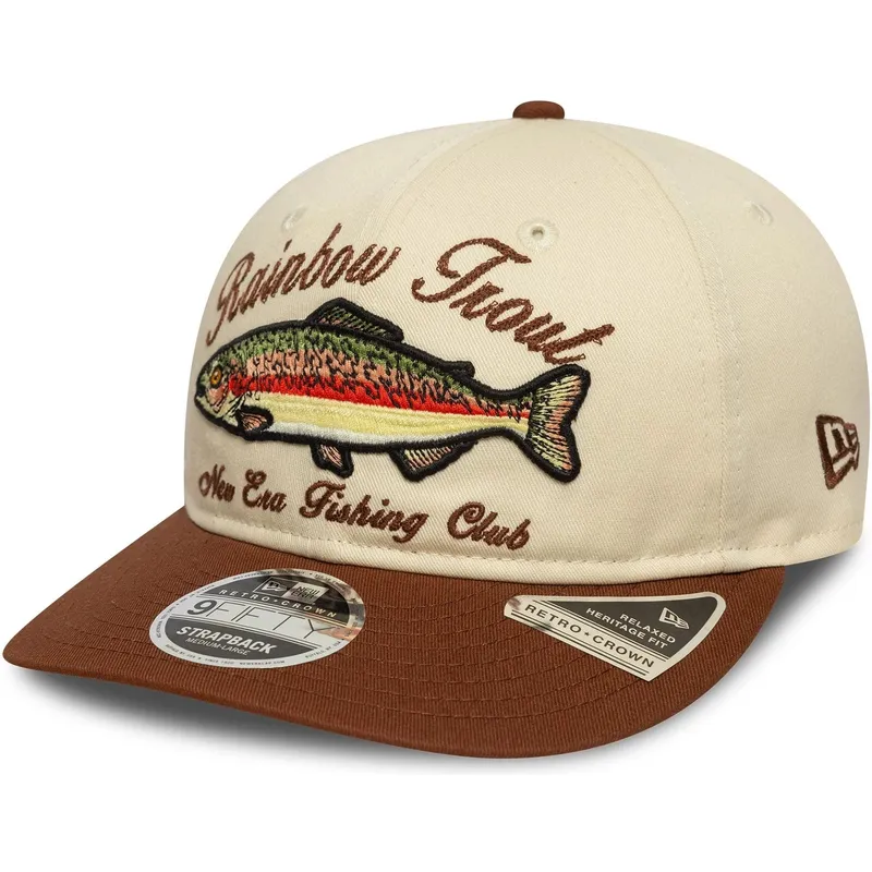 New Era Curved Brim 9FIFTY Retro Crown Outdoor Fishing Club Brown