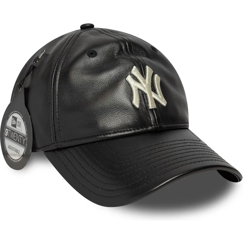 New Era Curved Brim 9TWENTY Leather New York Yankees MLB Black