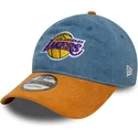 new-era-curved-brim-9twenty-denim-midi-los-angeles-lakers-nba-blue-and-brown-adjustable-cap