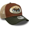 new-era-buffalo-a-frame-animal-patch-brown-and-green-trucker-hat